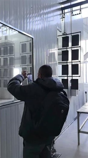 Visiting a long-term customer's fully automated electrostatic powder coating line.