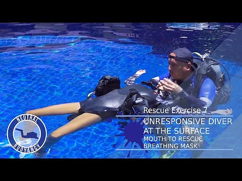 PADI Rescue Diver Course Skill: Unresponsive Diver at the Surface: Mouth to Rescue Breathing Mask