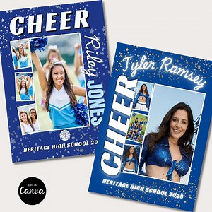Cheerleader Poster Canva Template, Cheer Photo Board Picture Collage, Customizable Design, Senior Night Sports Digital Download Cheerleading - Etsy