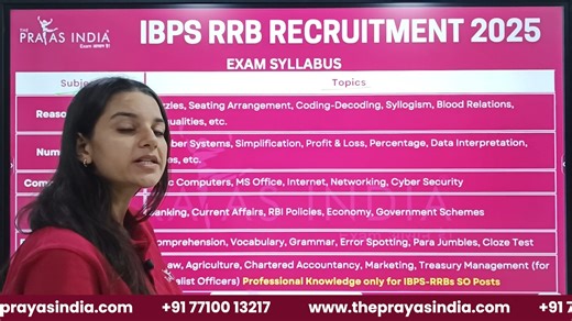 📢 IBPS RRB 2025 Syllabus Out! Get the complete Prelims & Mains syllabus for PO & Clerk exams – section-wise topics, weightage, and smart preparation strategy. Start your journey with The Prayas India today! 🚀 #IBPSRRB2025 #IBPSRRB #BankingExams #RRBPO #RRBClerk #ThePrayasIndia #ExamPreparation | The Prayas India