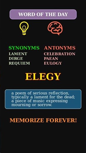 Elegy: The Word for a Poem of Mourning 📜 A Sad & Beautiful Word