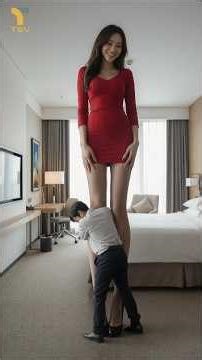 When Her Legs are Taller Than You 😆#shorts #tallgirl #shortguy #longlegs #shortsfeed