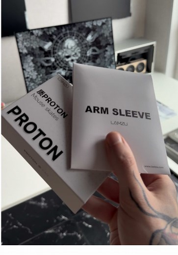 Lamzu Gaming Arm Sleeve & Proton Mouse PTFE Skates | Maya Glass Pad