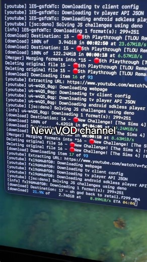 I’m creating a new dedicated channel for all stream VODs! First step is downloading the preexisting archive off the main Skadooshboom Channel. Uncut streams will go live one day after live. This will be a significant archival upgrade, and nothing be lost again going forward! The tool I’m using to download is YT-dlp, you can install and use it directly from terminal. #smallstreamer #youtuber #streamer #vod