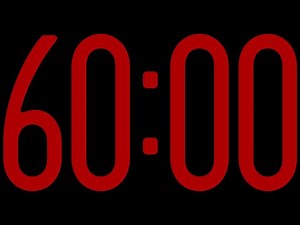 1 Hour Countdown Timer – Giant 4K Numbers + Subtle End Alarm | Ultra Clear & Full Screen Timer