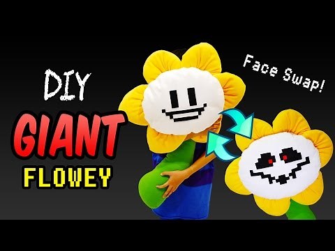 DIY GIANT Undertale Flowey Plushie with Interchangeable Face! Undertale Plush (FREE Pattern)
