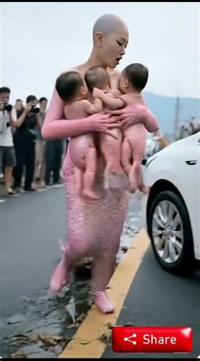 Gorgeous mother Mermaid with adorable baby girls🧜‍♀️ #mermaid #funnyshorts #shorts #comedy #trending
