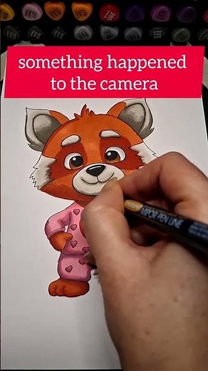 Red Panda Character Illustration Marker Drawing Process