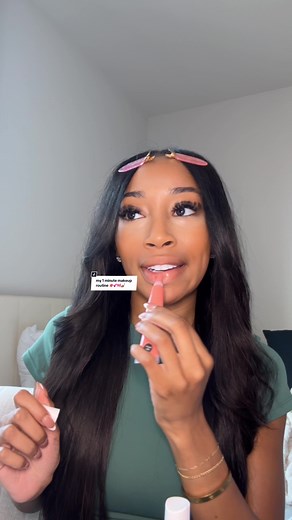 1 minute makeup routine 💕💋💅🏽🎀 concealer: Hourglass Vanish Airbrush Concealer in the shade (BEECH) contour: Hourglass Vanish Seamless Finish Foundation Stick in the shade (ALMOND) blush: Juvias Place Blushed Duo in the shade (VOL 2) lipgloss: TINTED by Taylor Nicole 💋