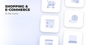 Shopping & E-Commerce - Flat Icons