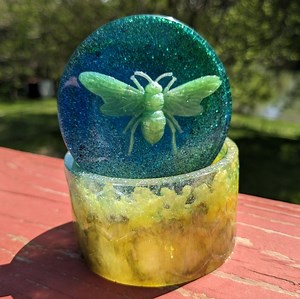 Bumblebee Jewelry Box Resin Art Sparkly Honey Bee Honeycomb Glitter Cute Spring