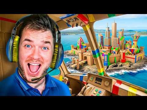 I Built The Worlds Largest Box Fort City! Surviving 100 Hours (Challenge)