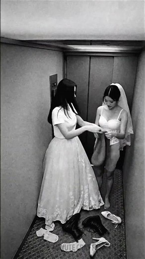 Elevator CCTV captured an unbelievable bride escape 🎥