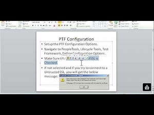 PeopleSoft Test Framework Configuration Setups.