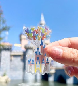 Cinderella Castle Disney Sticker Disney Stickers up Balloon Mickey Water Bottle Transparent Cell Phone Case Lap Top Helmet Sticker Note Pad - Etsy