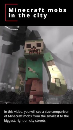What If Minecraft Mobs Appeared in a Real City… 😨 4 #sizecomparison #automobile #animation