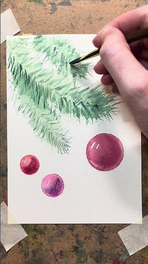 How to make a beautiful Christmas card. #watercolor #christmascard #paintingtutorial