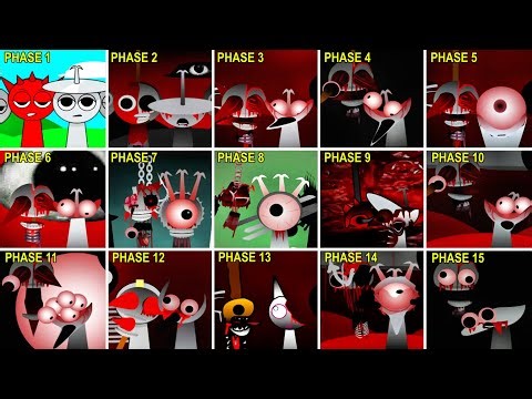 Mix all Raddy and Clukr in Sprunki incredibox | Phase 1 vs Phase 2 vs Phase 3... vs Phase 15