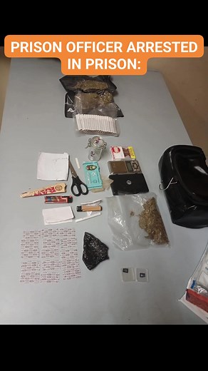 PRISON OFFICER ARRESTED IN PRISON: During the exercise, he was searched and officers discovered: • Two vacuum-sealed bags of marijuana • One vacuum-sealed bag containing 69 Broadway cigarettes strapped to his body • Fifteen Astra razor blades in his wallet A subsequent search of the officer’s vehicle led to the discovery of: • A clear plastic bag containing a quantity of marijuana • Two digital scales • Lighters • One pair of scissors • Two memory cards • One pack of wrapping paper • Two imitati