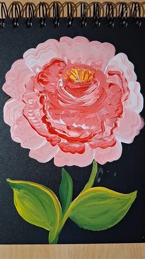 Easy peony painting 🌺 Day 7/30 #art #acrylicpainting #painting #acrylic #shorts #challenge #short