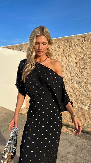 80K views · 956 reactions | Your fav. Our fav. The Tilly shape is the ultimate for occasions as worn by our forever honey @steffis_style for the races - the plisse is super wearable and feels amazing on and the neckline means you can wear off shoulder or on for a more demure/ high neck. Love in black but also in brown/ pink/ blue olive and cream  also in mini and #petite 酪 #weddingguest #occasiondressing | NeverFullyDressed | Facebook
