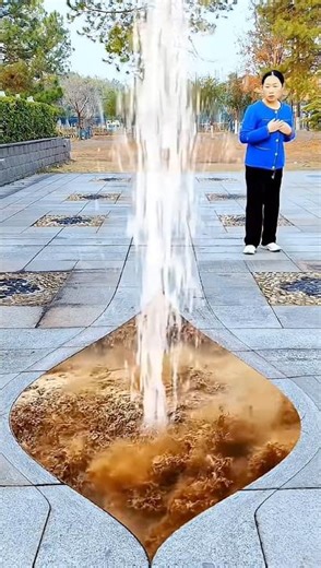 Special Effects: Rolling Yellow River water suddenly appears underground in the park sksj