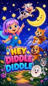 Hey Diddle Diddle 🌙 The Cow shorts Jumped Over the Moon #kidssongs #nurseryrhymes #trending #viral