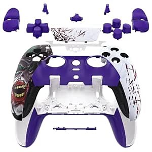 eXtremeRate Full Set Shell with Buttons Touchpad Cover Compatible with ps5 Edge Controller, Clown Hahaha Replacement Decorative Trim Shell Front Back Plates Compatible with ps5 Edge Controller