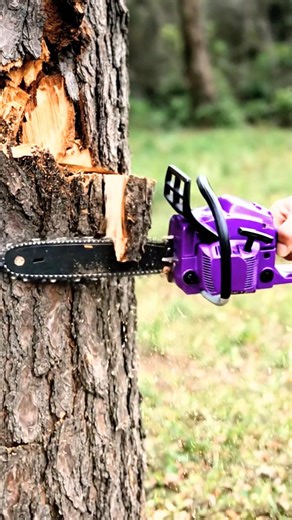 Tiny Chainsaw vs Giant Tree 🌳 | Satisfying Mini Tool Cut #minitools #woodworking #usa #shorts