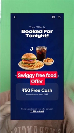 Swiggy Late Night FREE Cash 😱 New Food Offer #swiggy #offers #swiggyoffers