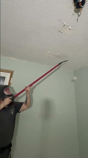 Removing popcorn ceiling #diy #homeimprovement #remodeling