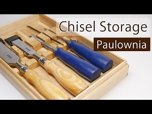 Making a Chisel Storage with Paulownia - Woodworking with Hand Tools
