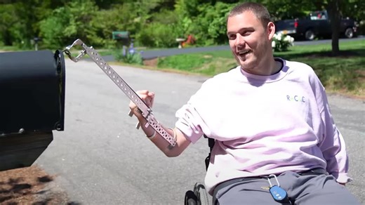 Testing out a metal arm to help me level up my independence 🦾 #throwback | Roll with Cole & Charisma