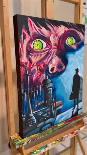 “I absolve you” 20x16 #reganmacneil #exorcist #acrylicpainting. Love #painting the #horror stuff and this the first time I’ve painted her. Let me know what you think!