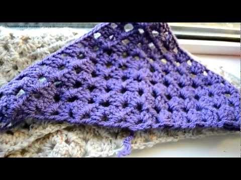 Crochet Lessons - How to work a triangle based on the granny square - Part 1