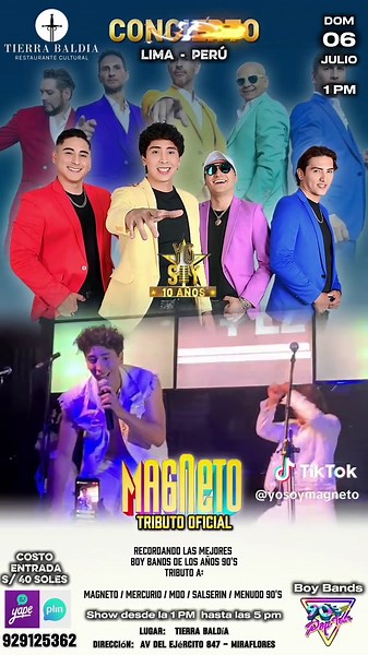 Concierto Magneto: Tributo a las Boy Bands Noventeras