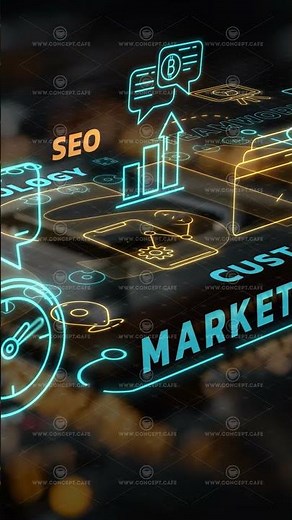 Business infographics with inscriptions, moving in 3D space.