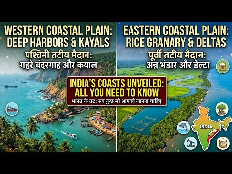 Coastal Plains of India | भारत के तटीय मैदान: Western & Eastern Ghats Differences |Geography with AI