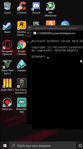 ✅ COMO FORMATAR HD SECUNDÁRIO OU EXTERNO PELO COMANDO DISKPART 1080P (PT-BR)