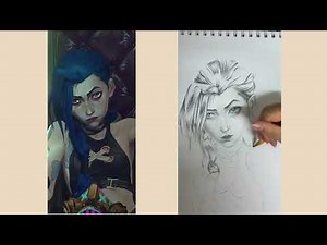 How to draw Jinx from Arcane Easy Step by Step sketch