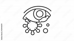 Eye diseases animation set. Perception disorders animated line icons. Information processing. Vision disabilities. Black illustrations on white background. HD video with alpha channel. Motion graphic