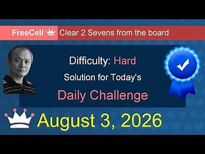 Microsoft Solitaire Collection: FreeCell - Hard - August 3, 2026