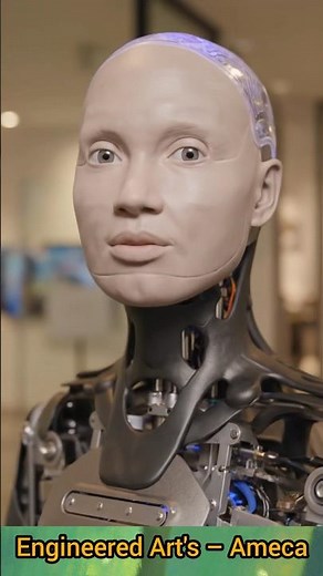 Leading-edge Ameca #humanoid #robot #UK-based #Engineered Arts #realistic #facial #expressions