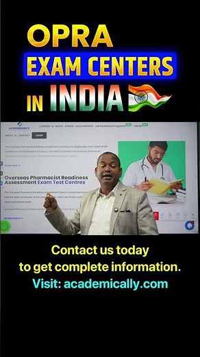 OPRA (Overseas Pharmacist Readiness Assessment) exam centres in India