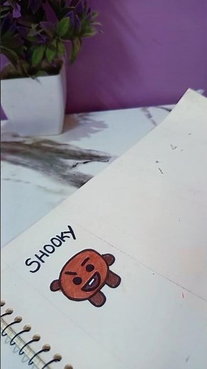 How To Draw Shooky BT21 Step by Step Easy Aesthetic Drawing Tutorial #Shooky #BT21 #shortviral #bts