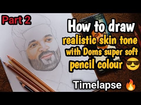 Realistic Portrait Skin Tone Shading | Doms Super Soft Pencil Colour