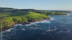 Early morning drone shot of Kiama Coastal Walk New South Wales Australia