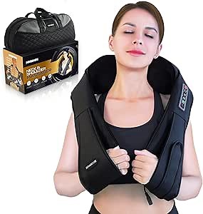 Shiatsu Neck and Shoulder Massager - Back Massager with Soothing Heat, Electric Deep Tissue, 3D Kneading Massage Pillow for Lower Back, Leg, Body Muscle Pain Relief, Home, Office & Car - Release Hands