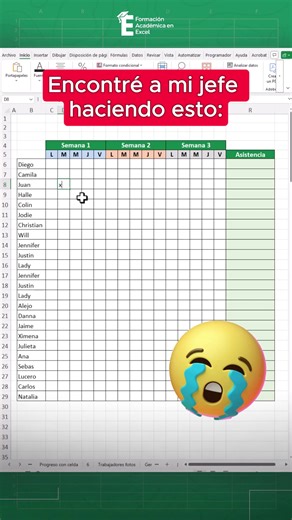 Crea un sistema de asistencia en Excel rápidamente