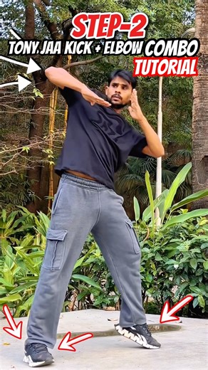 Tony Jaa Ongbak kick elbow combo tutorial 🥋💥#tonyjaa #kick #muaythai #mma #trending #viral #shorts